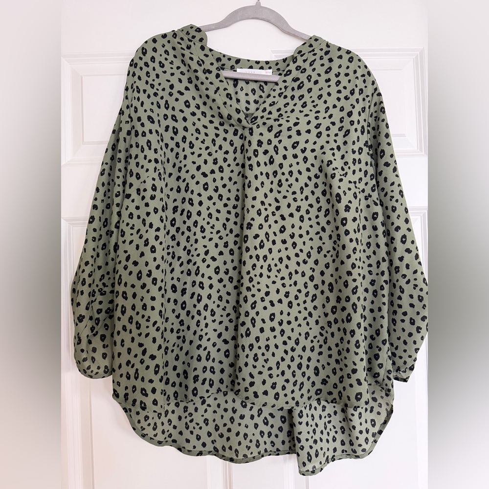 Lush Green Animal Print Blouse